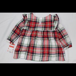 Cat & jack Baby Girls' Holiday Plaid Flannel Dress